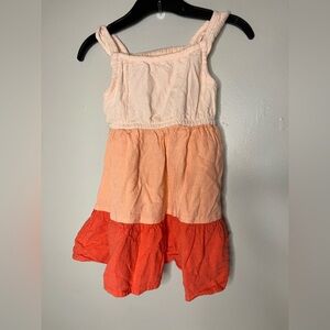 Cat & Jack Sleeveless Ombre Orange Tiered Dress Girls Size 2T